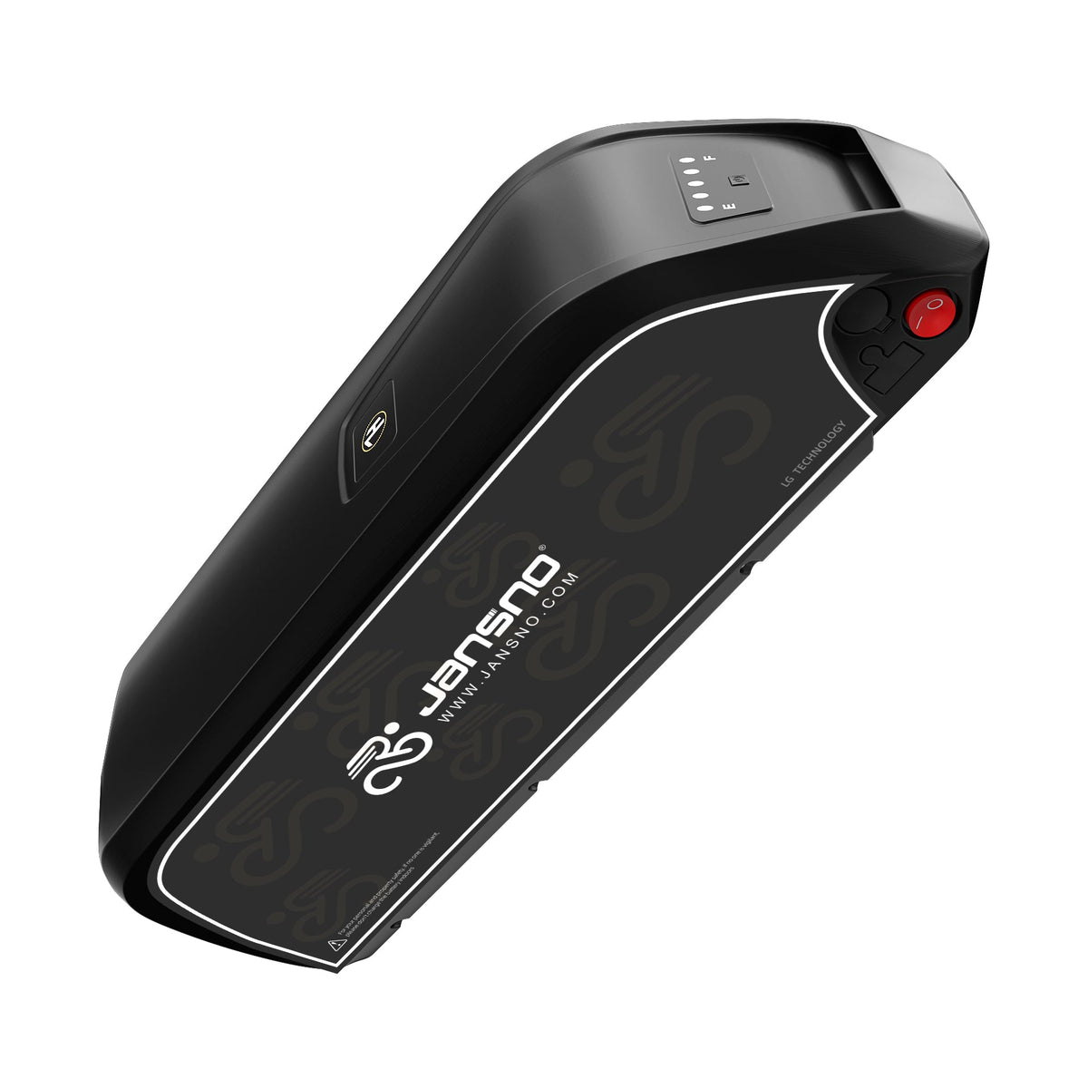 Jansno electric bikes 48v 14ah and 17ah battery side view